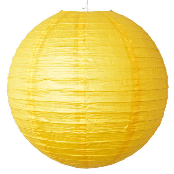 12 x Yellow Round 12" Paper Lantern 