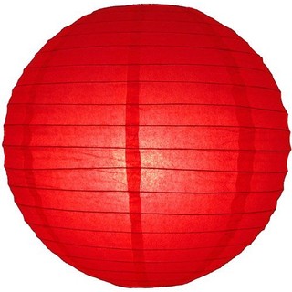 12 x Red Round Paper Lantern - 16"