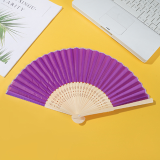 24 x Light Purple Silk Folding Fan