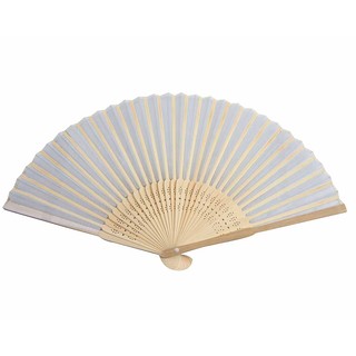 24 x White Silk Folding Fan