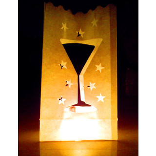 48 x White Wine Stars Candle Paper Bag Lantern Wedding Party Decoration Path