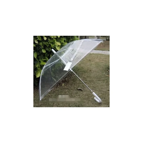  12 x Clear Transparent Wedding Umbrella - White Handle 