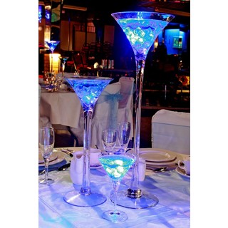 12 x Clear Glass Martini Vases 40CM x 15 CM 