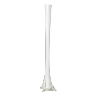 12 x White Glass Eiffel Tower Vase - H 50cm