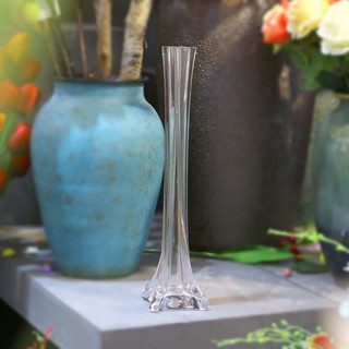 12 x Clear Glass Eiffel Tower Vase - 40cm