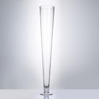6 x Clear Glass Trumpet Vase - 70cm