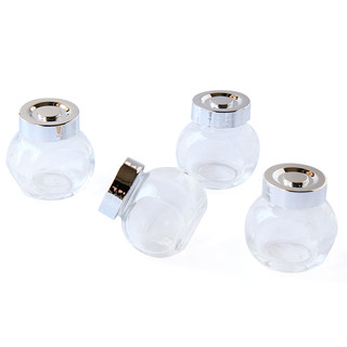 48 X 50ml Spice Clear Glass Jars Herb Salt Pepper Storage Bottle With Silver Lid