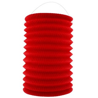 12 x Red Corrugated Paper Chinese Hanging Lantern 16cm Cylinder