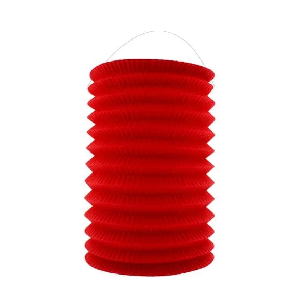 12 x Red Corrugated Paper Chinese Hanging Lantern 16cm Cylinder
