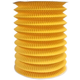 12 x Yellow Corrugated Paper Chinese Hanging Lantern 16cm Cylinder