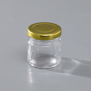 54 x 70ML Gold Lid Candy Jam Glass Jars Honey Preserving Wedding Favours