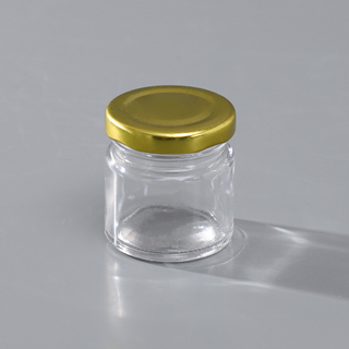 54 x 75ML Gold Lid Candy Jam Glass Jars Honey Preserving Wedding Favours