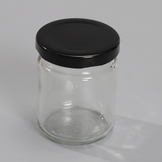 54 x 100ML Black Lid Candy Jam Glass Jars Honey Preserving Wedding Favours