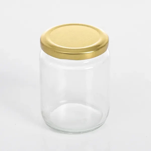 35 x 240ML Gold Lid Round Candy Jam Glass Jars Honey Preserving Wedding Favours