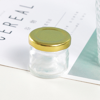 56 x Mini 30ML Gold Lid Candy Jam Glass Jars Honey Preserving Wedding Favours