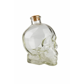 30 x Skull Head Glass Bottle Jar Cork 380ml 