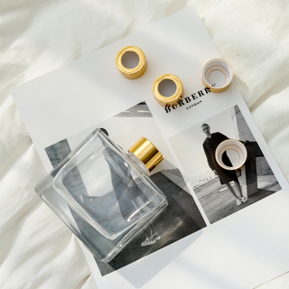10 x Clear Rectangular Glass Diffuser Bottles with Gold Caps 200ml