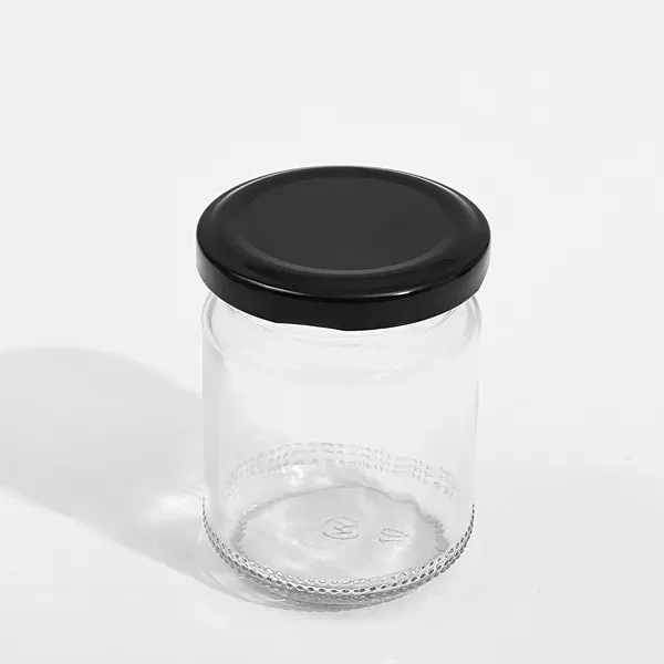 40 x 150ML Black Lid Candy Jam Glass Jars Honey Preserving Wedding Favours