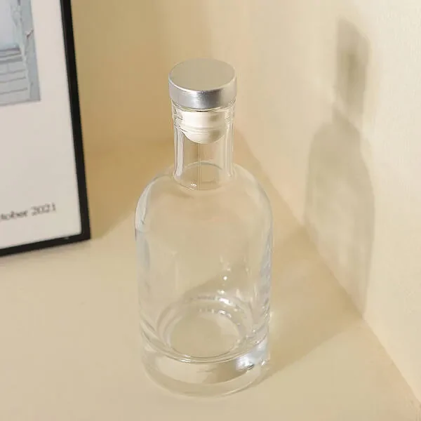 60 x Clear Liquor Bottles with Chrome T-Top Cap 200ml
