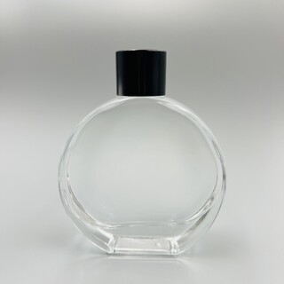 100 x Clear Round Glass Diffuser Bottles with Black Caps 100ml