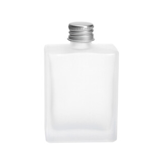 40 x Frosted Rectangular Glass Bottles with Aluminium Caps 50ml