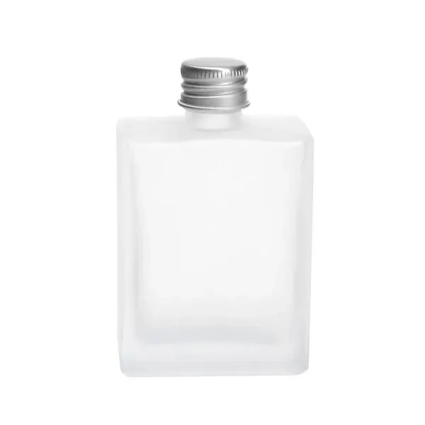 40 x Frosted Rectangular Glass Bottles with Aluminium Caps 50ml