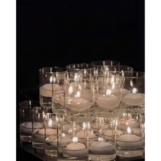 12 x Versa Clear Straight Short Glass Candle Holder