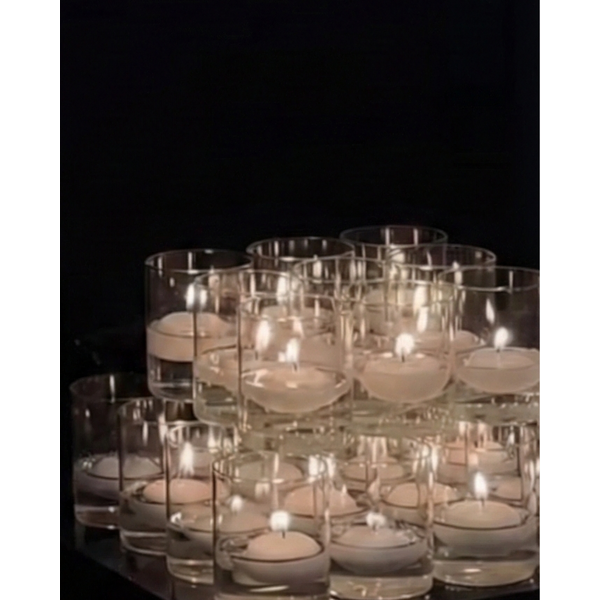 12 x Versa Clear Straight Short Glass Candle Holder