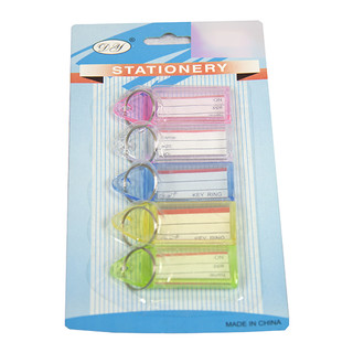 60 x Transparent Key Holders Plastic With ID Label Tag
