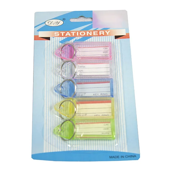 60 x Transparent Key Holders Plastic With ID Label Tag