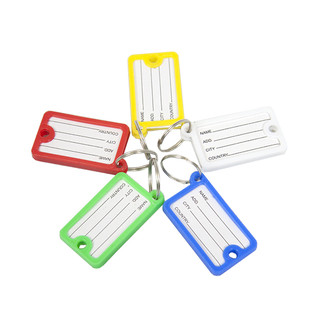 60 x Coloured Key Holders Plastic With ID Label Tag