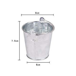 Bulk Lot x 25 Mini Silver Tin Buckets Wedding Party Accessory Candy Gift Container