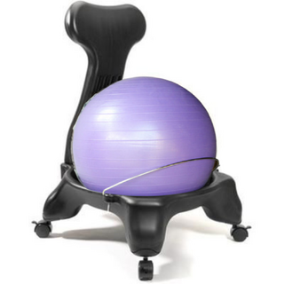 Purple Yoga Ball With Black Chair 