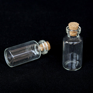 24 x Mini Empty Small Clear Cork Message Glass Candy Bottles Vials 