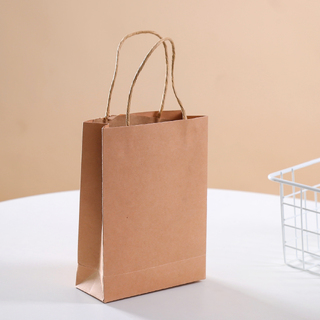 50 x High Quality Wedding Kraft Paper Gift Bag with Handle Brown 20x15x6cm 260gsm Bulk 