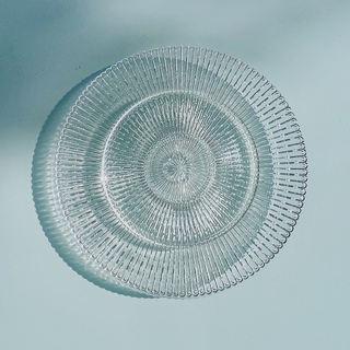 4 x Glass Charger Plate Sunlight Rays Clear