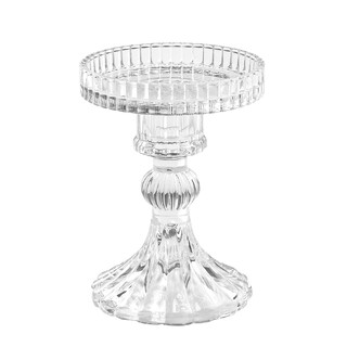 Clear Glass Classic Pillar Candle Holder Small