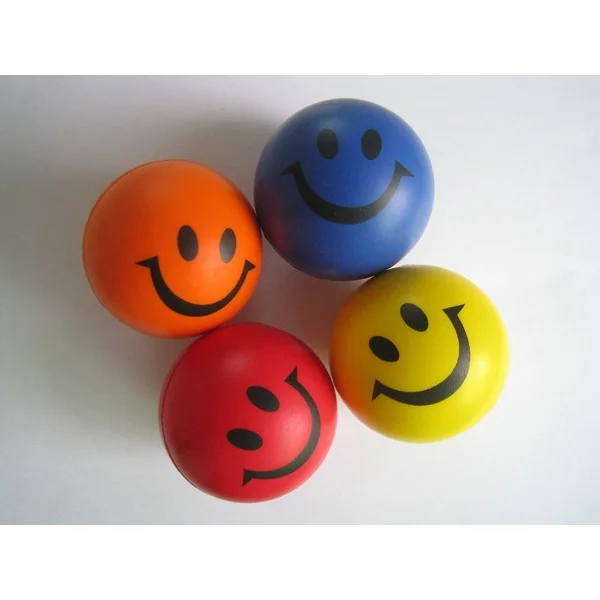 Bulk Lot x 24 Smile Face Foam Ball Hand Stress Relief Squeeze 