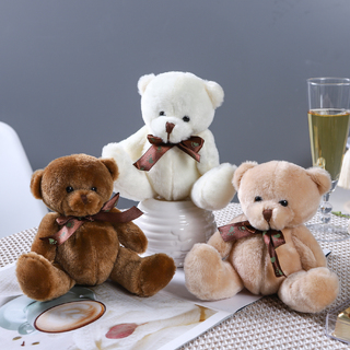 Bulk Lot x 12 Plush Teddy Bear Doll Toy 13.5cm Brown and Beige Assort