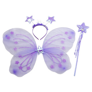 Bulk Lot 12 Girls Kids Fairy Wings Butterfly Set With Wand Headband  Fancy Dress Up Costume Party Wedding