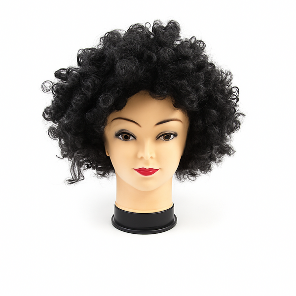 Bulk Lot x 12 Black Afro Wig Curly Party Clown Disco Fancy Dress Up Party Costume