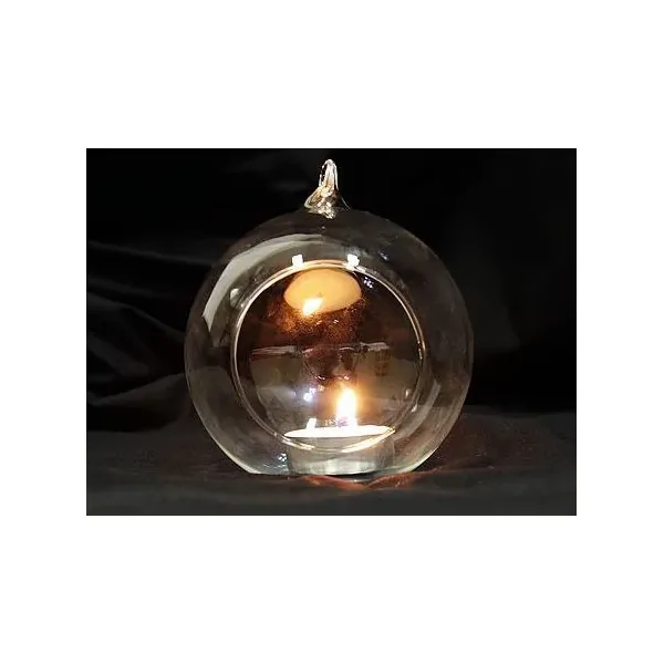 20 x Hanging Ball Clear Glass Candle Holder 10cm Bulk Lot Wedding Event Function 