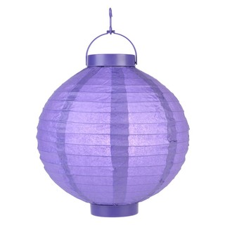 12 x Purple LED Battery Operated Paper Wedding Party Lantern 8''/20CM