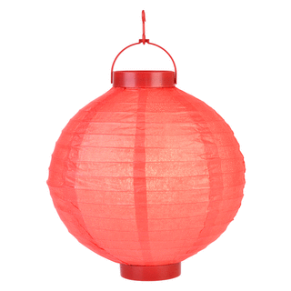 12 x Red Battery Operated Paper Wedding Party Lantern 8''/20CM