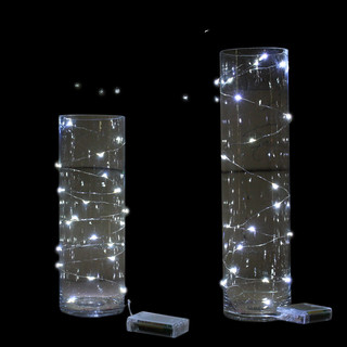 12 x 2m Long Cool White Wire String Battery Operated  Fairy Lights 20 LED Bulb
