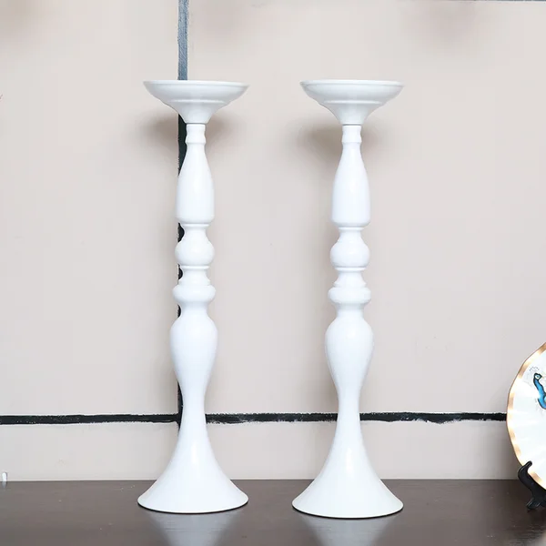 6 x White Decorative Candle Holder - Height 49.5cm