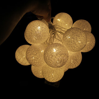 120 x Warm White Cotton Ball LED String Fairy Lights Lantern Wedding