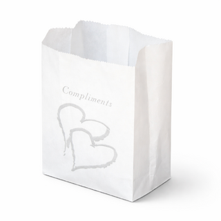 200 x White Wedding Silver Heart Paper Cake Candy Craft Bomboniere Bag 