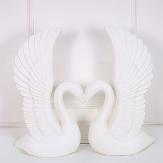 2 x White Decorative Swan 85cm Wedding Party Display Aisle Stand Decor 