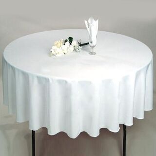 Bulk Lot 10 x 220cm White Round Tablecloths Wedding Event Party Function Decoration
